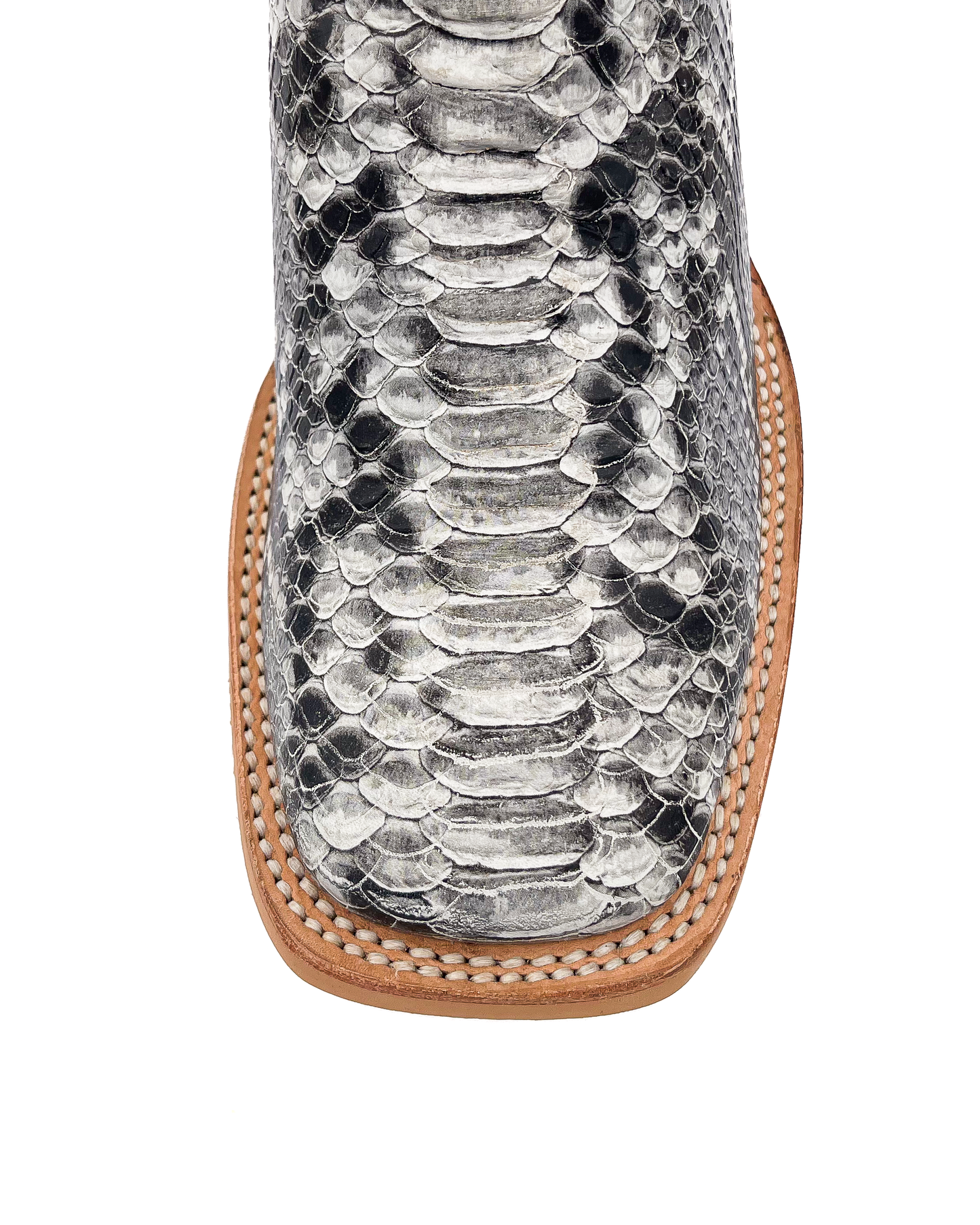 Cowboy Boot White Python Rubber Sole