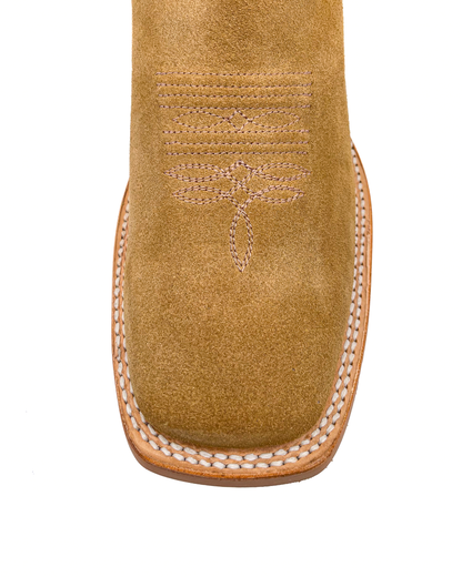 Cowboy Boot in Light Brown Rough Out Rubber Sole