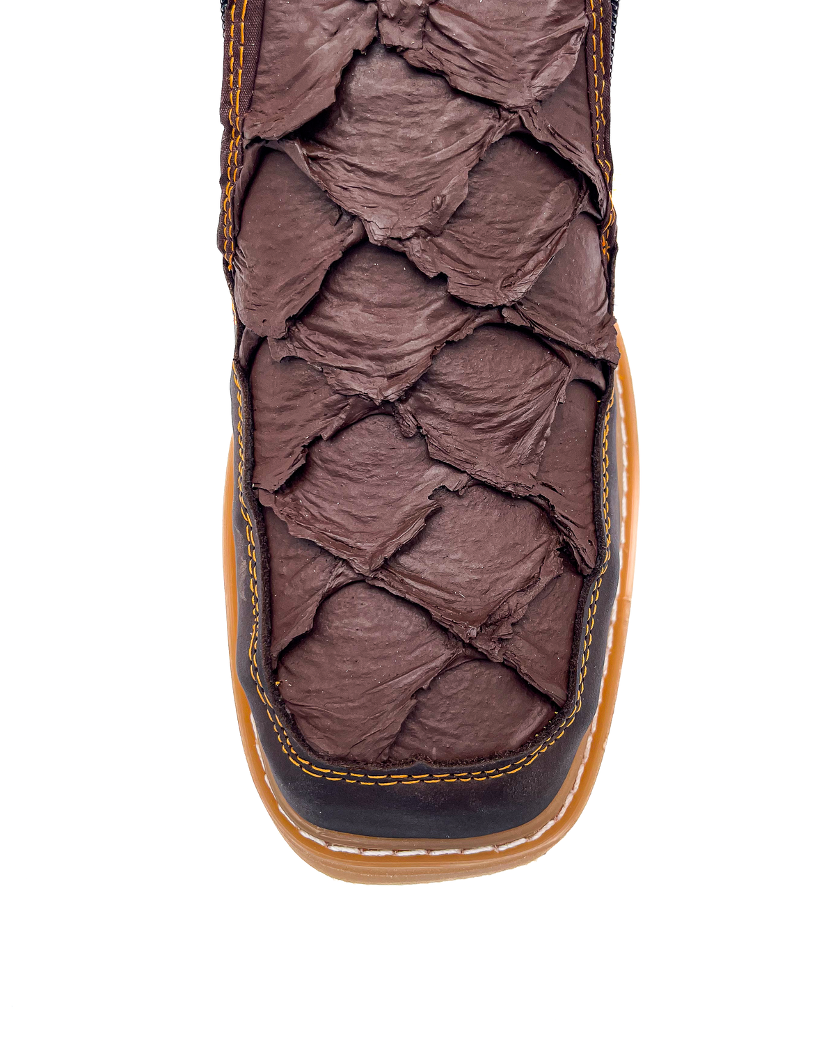 Zipper Shoe Brown Pirarucu Rubber Sole
