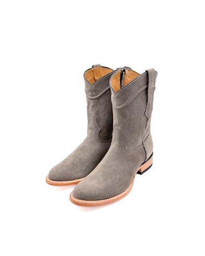 Cowboy Boot in Gray Rough Out Ropper