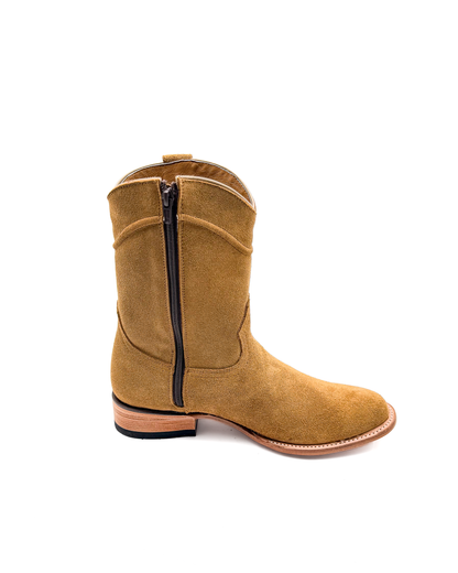 Cowboy Boot in Light Brown Rough Out Ropper