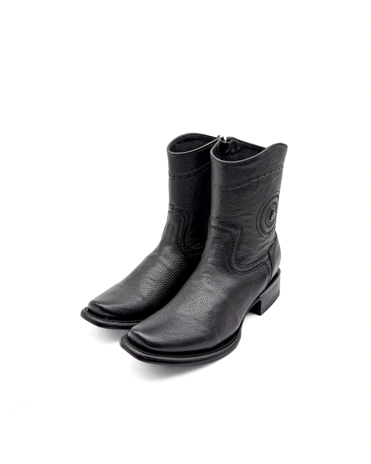 Cowboy Boot Black Deer Venado