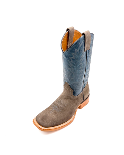 Cowboy Boot in Gray Rough Out Rubber Sole