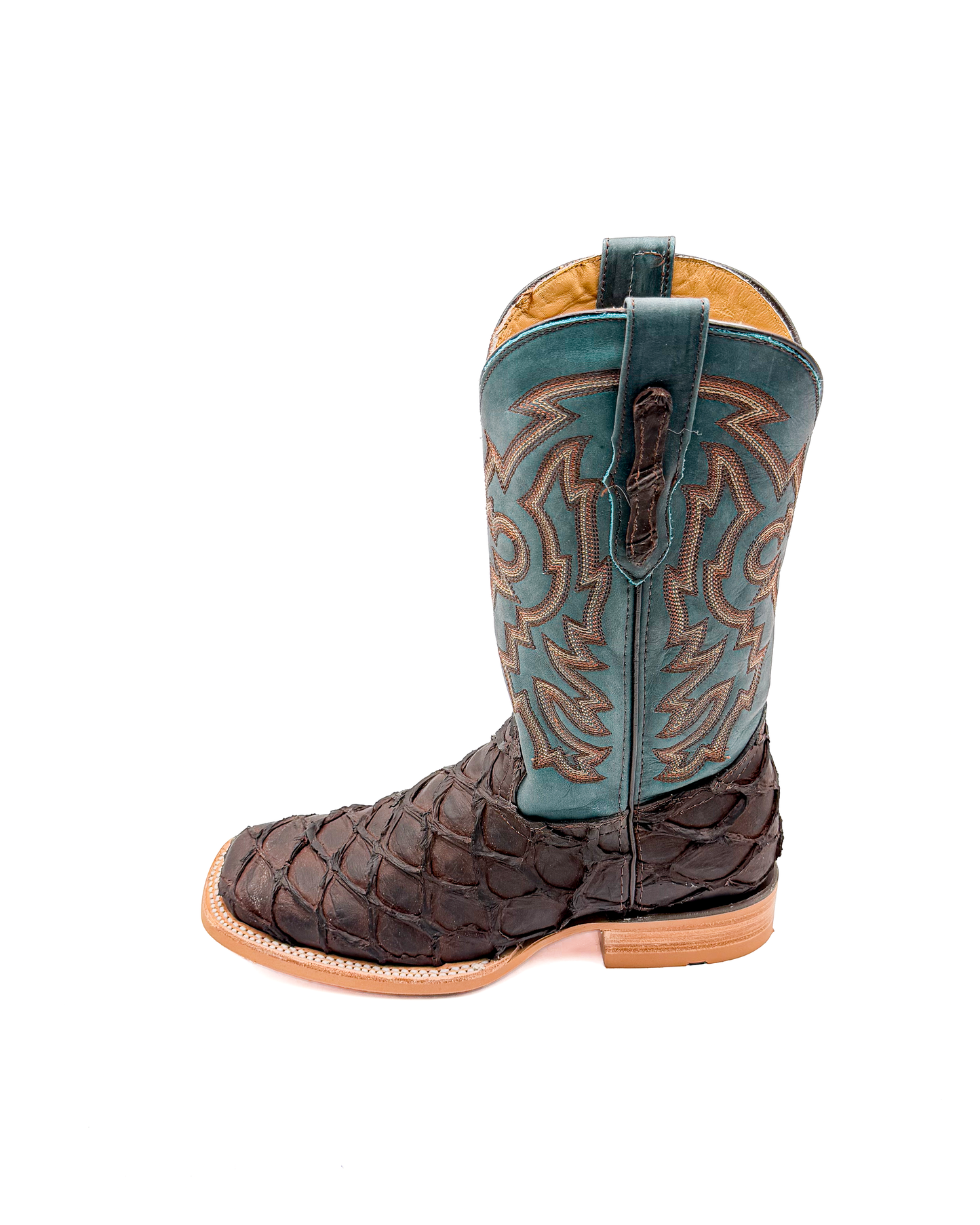Cowboy Boot Brown Pirarucu Rubber Sole