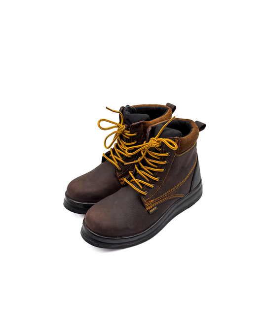 Brown Roofing Work Shoe Full Grain Leather Soft Toe Zapato Rufero