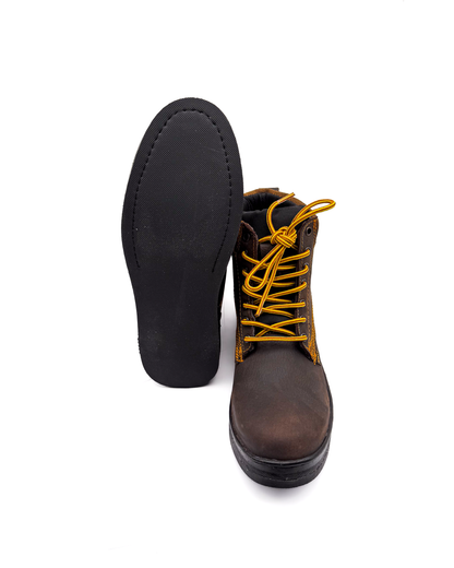 Brown Roofing Work Shoe Full Grain Leather Soft Toe Zapato Rufero