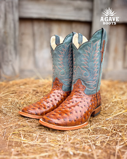 Cowboy Boot Cognac Ostrich