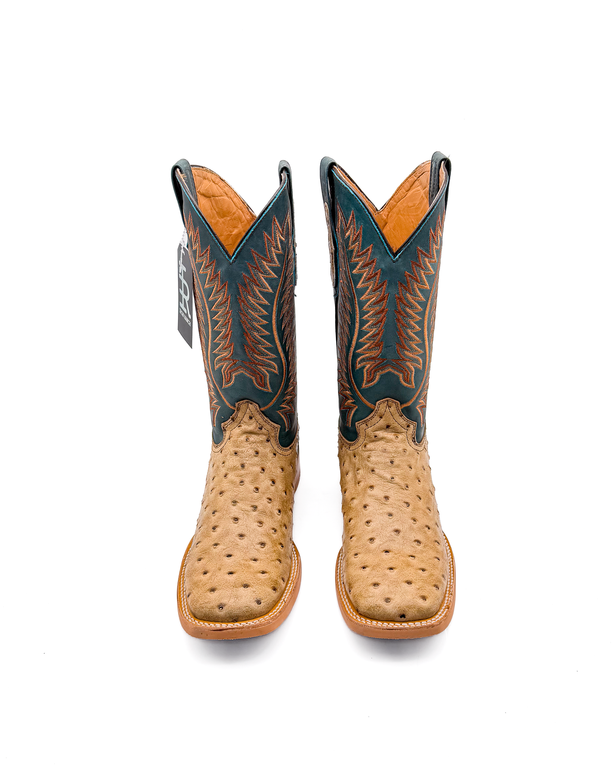 Cowboy Boot Ostric h Light Brown Rubber Sole