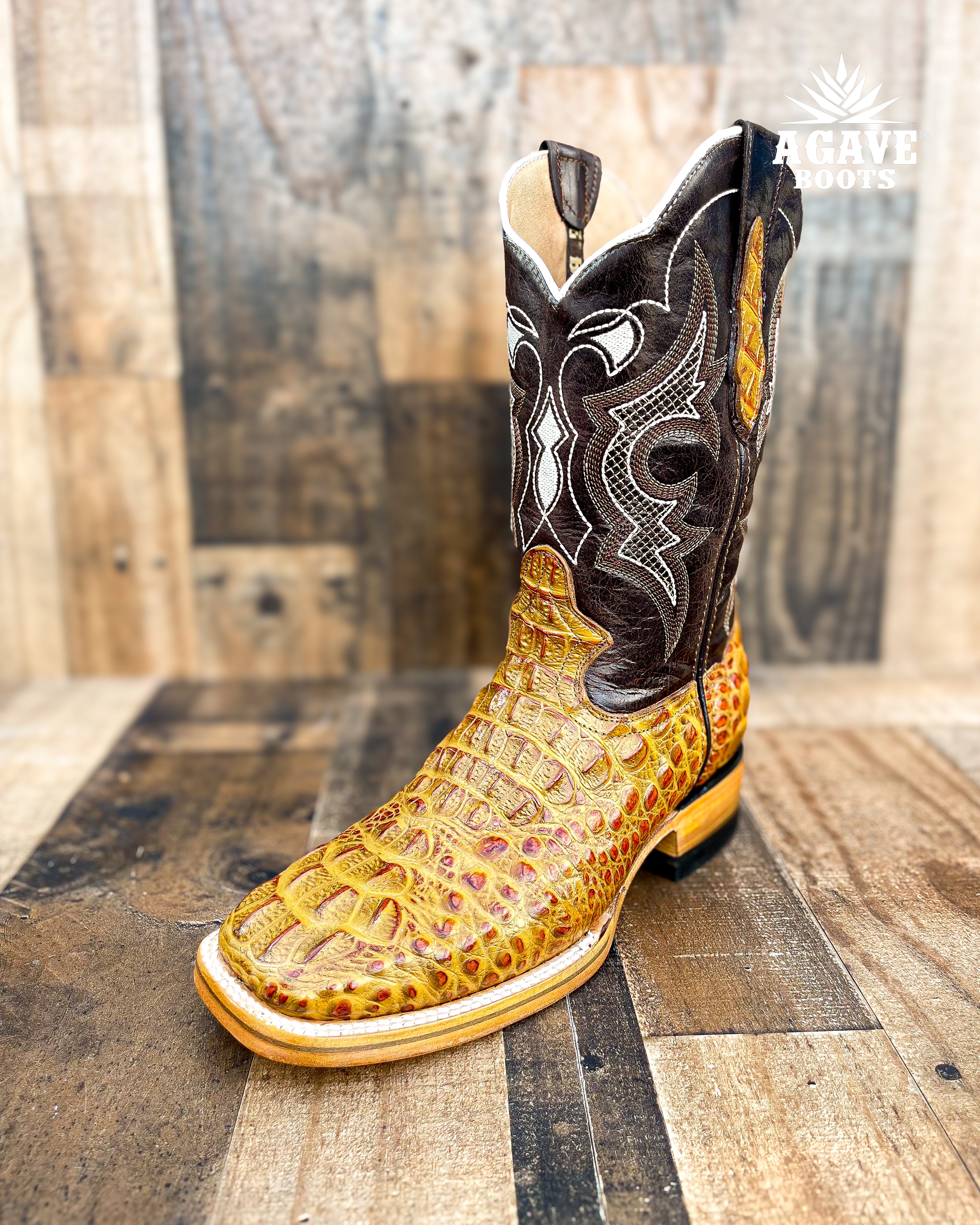 Alligator square toe cowboy boots hotsell