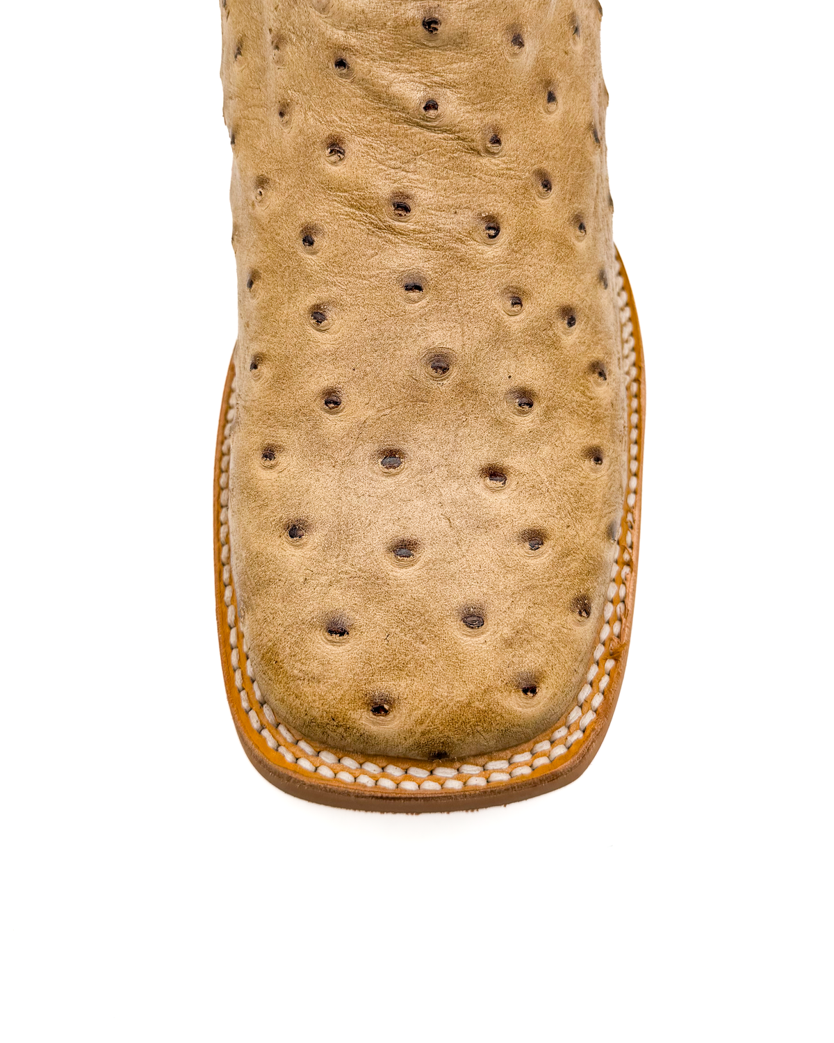 Cowboy Boot Ostric h Light Brown Rubber Sole