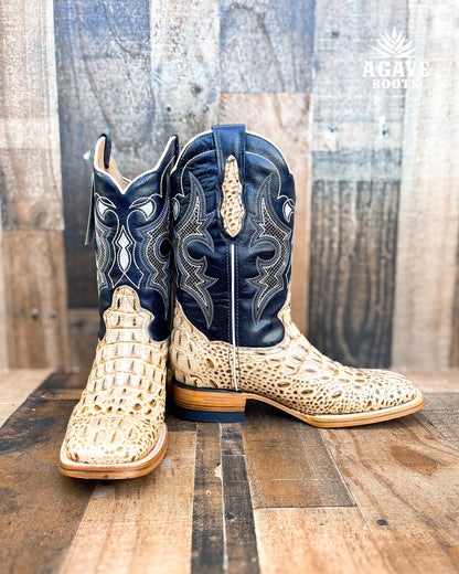 Cowboy Boot Caiman Horn Back Orix Blue