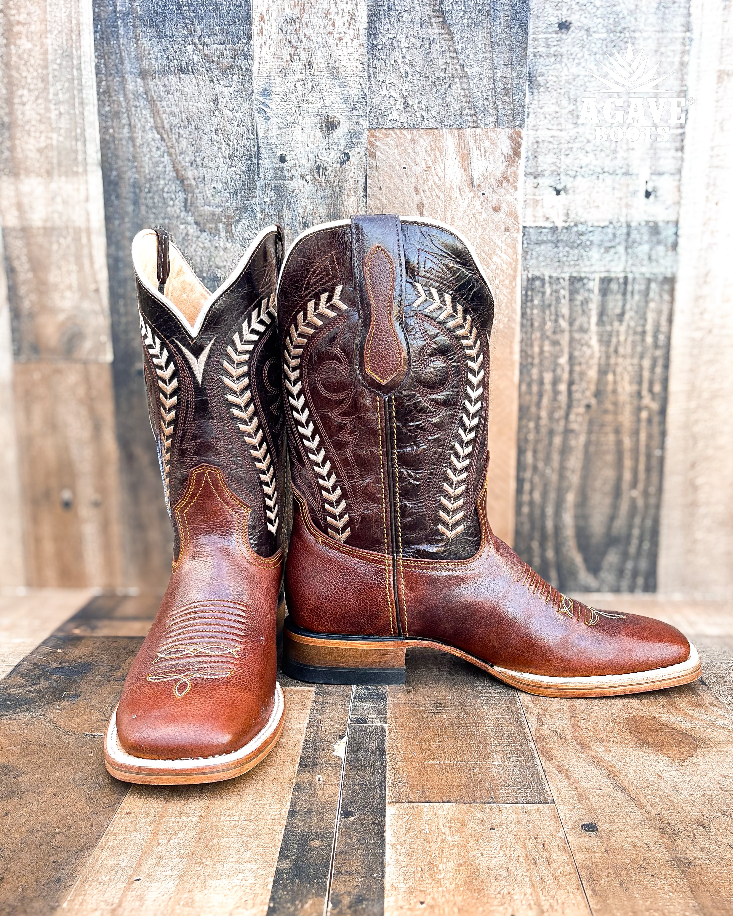 ALPE MEN SQUARE TOE WESTERN COWBOY BOOTS Agave Boots