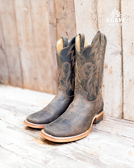 RUSTIC BROWN | MEN SQUARE TOE COWBOY BOOTS