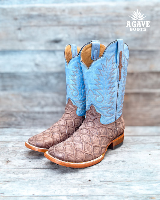 RUSTIC BROWN BASS | MEN SQUARE TOE WESTERN COWBOY BOOTS