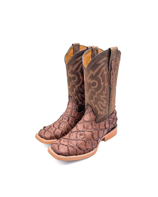 Cowboy Boot Brown Pirarucu Rubber Sole