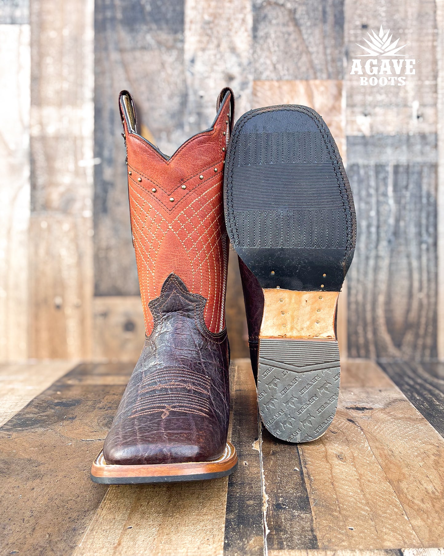 BROWN ELEPHANT | MEN SQUARE TOE COWBOY BOOTS