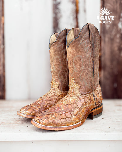 Cowboy Boot Light Brown Patchwork Piracucu Bass