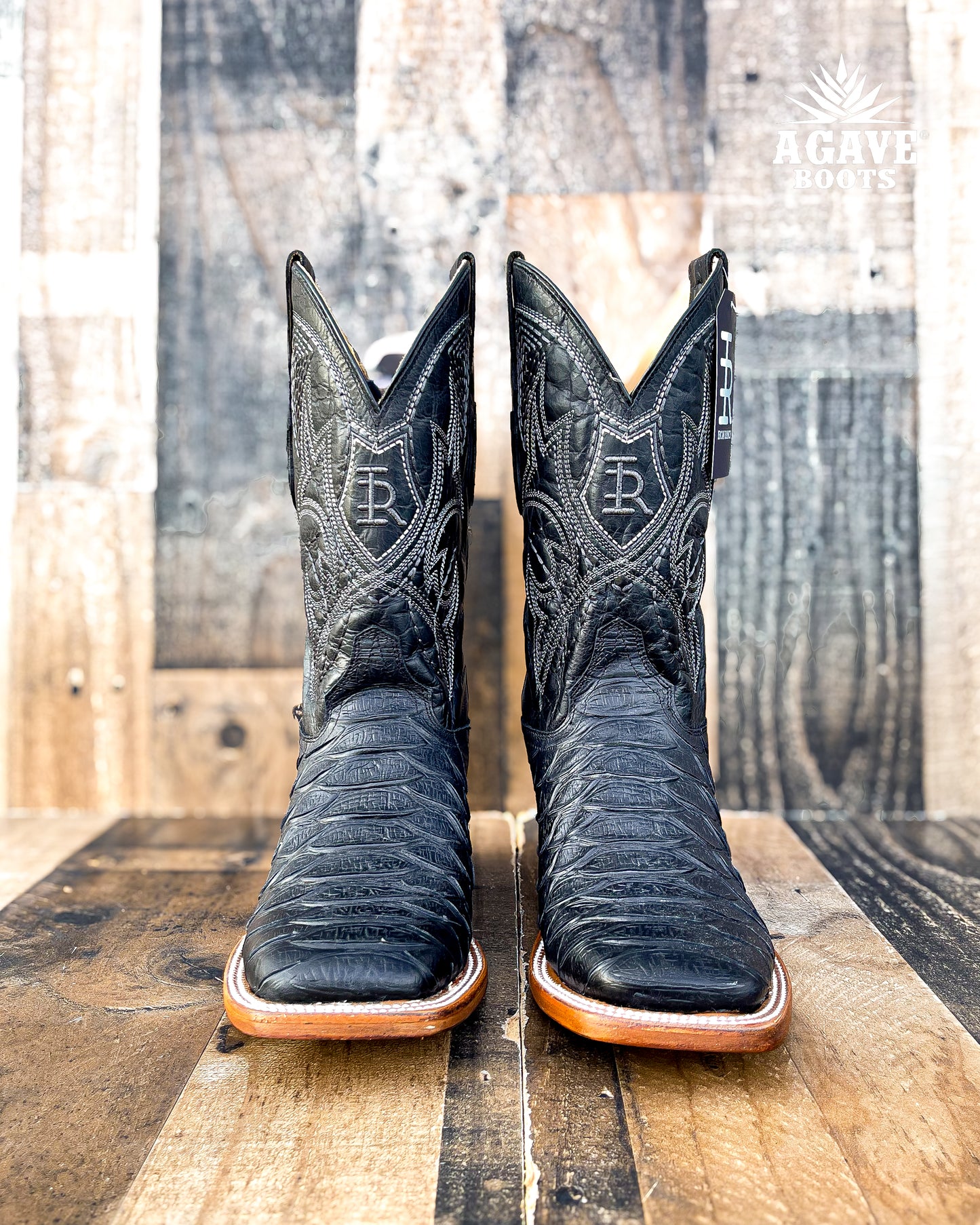 BLACK PYTHON | MEN SQUARE TOE WESTERN COWBOY BOOTS