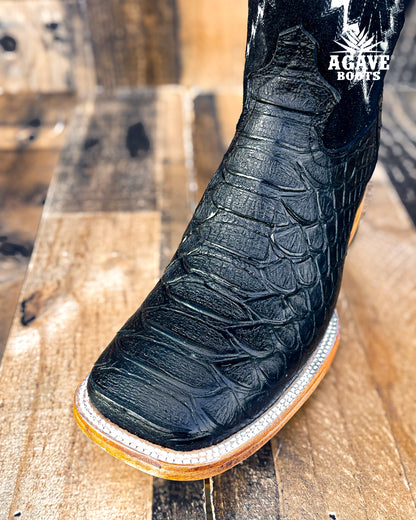 Cowboy Boot Black Python