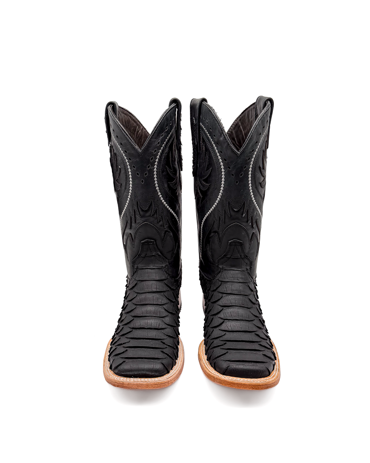 Cowboy Boot Jumbo Python Matte Black