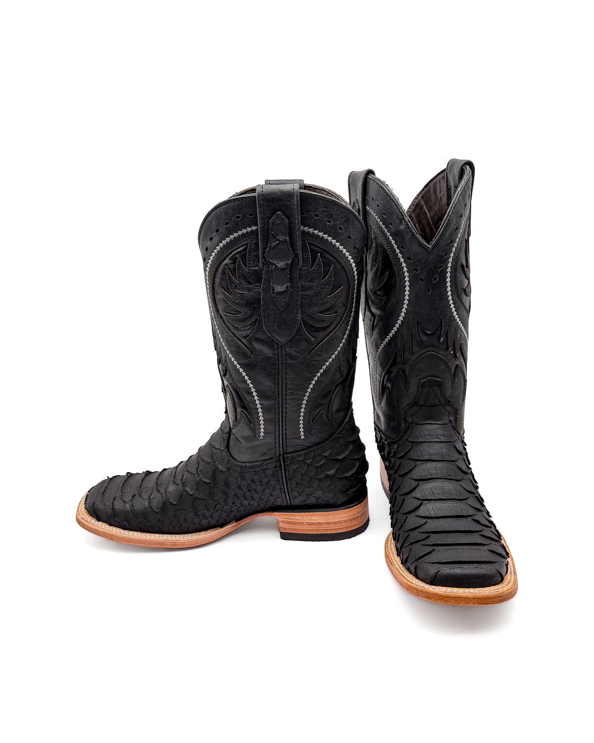 Cowboy Boot Jumbo Python Matte Black