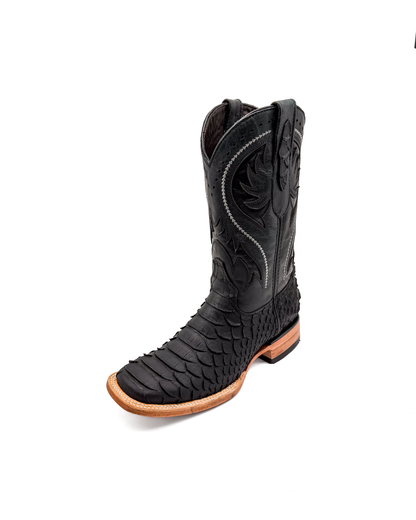 Cowboy Boot Jumbo Python Matte Black