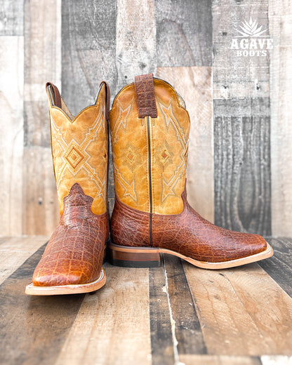 ELEPHANT LIGHT BROWN | MEN SQUARE TOE COWBOY BOOTS