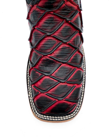 Cowboy Boot Black Cherry Pirarucu Bass