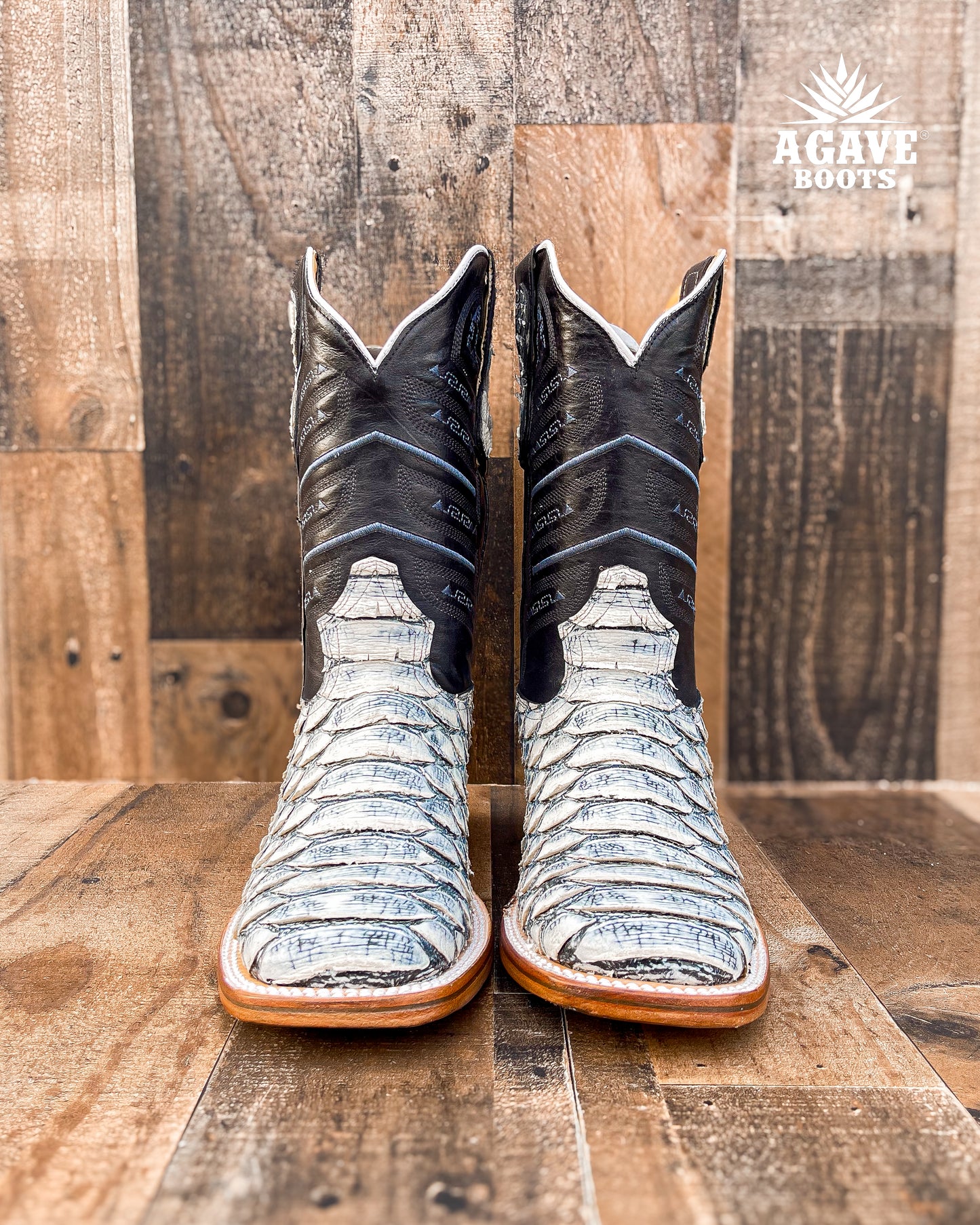 WHITE PYTHON | MEN SQUARE TOE WESTERN COWBOY BOOTS