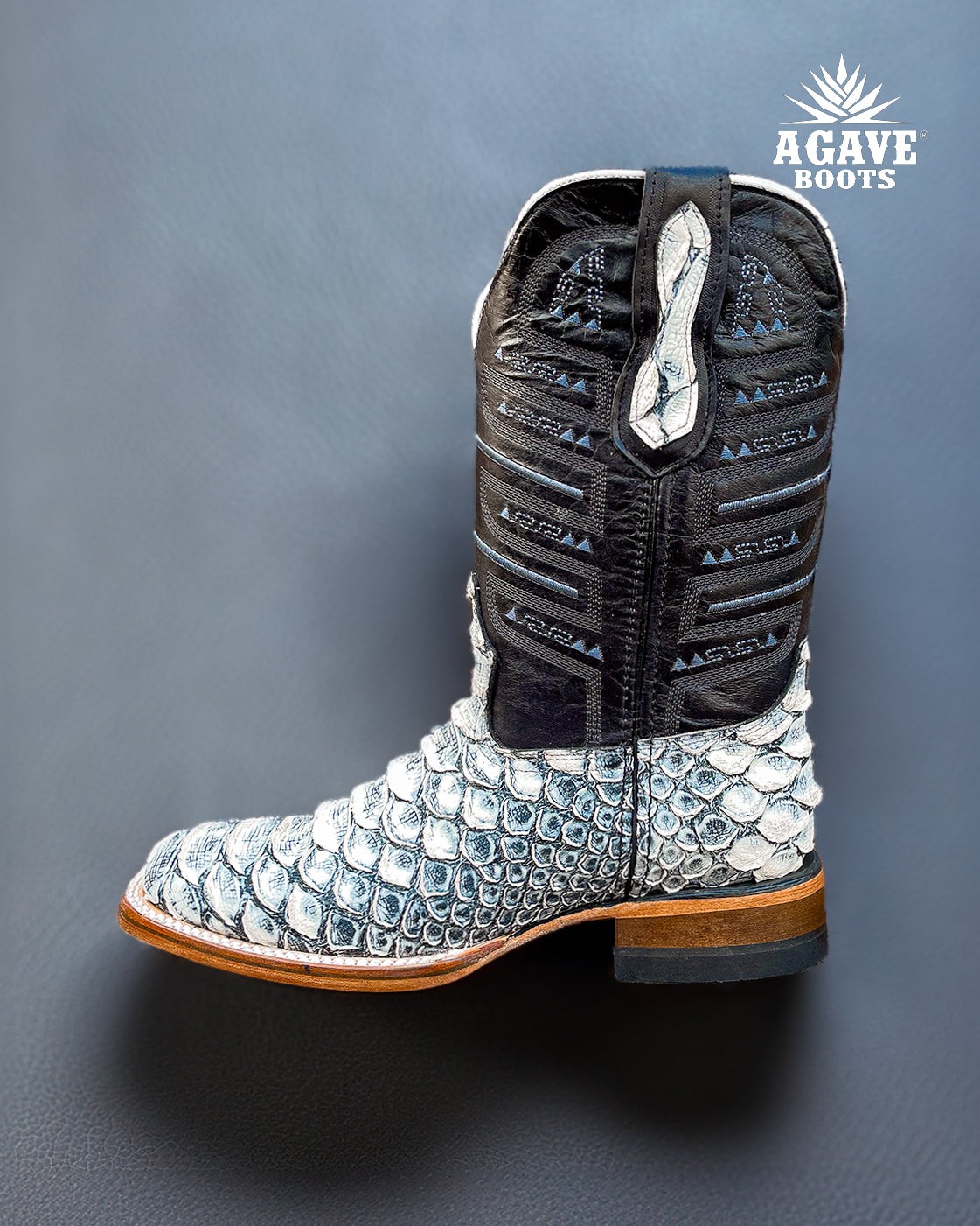 WHITE PYTHON | MEN SQUARE TOE WESTERN COWBOY BOOTS