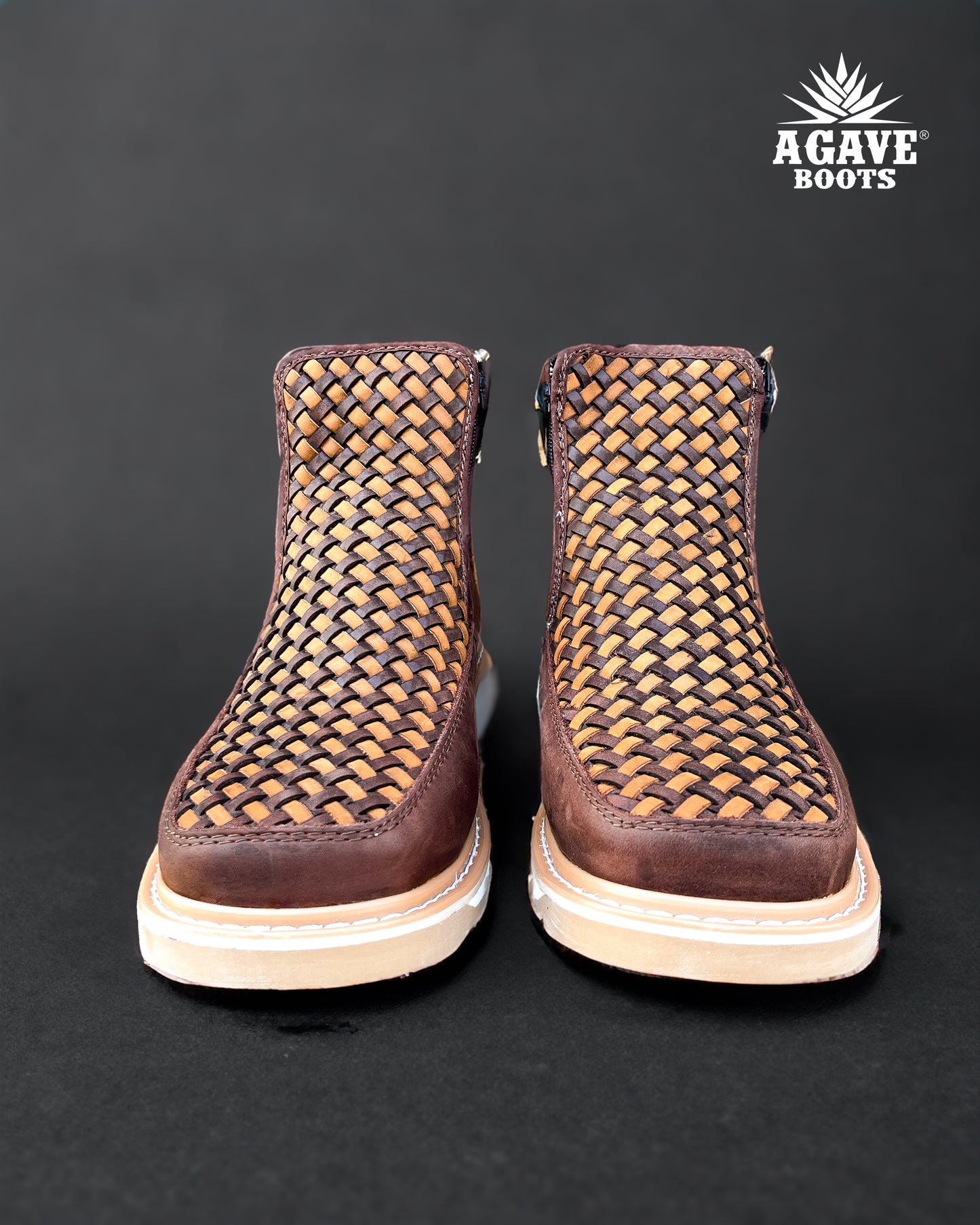 HAND MADE WOVEN TEJIDO "BROWN" | MEN ZIPPER SHOES