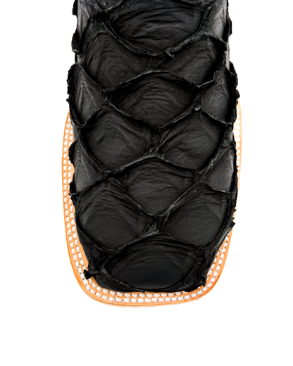 Cowboy Boot Genuine Black Pirarucu Bass
