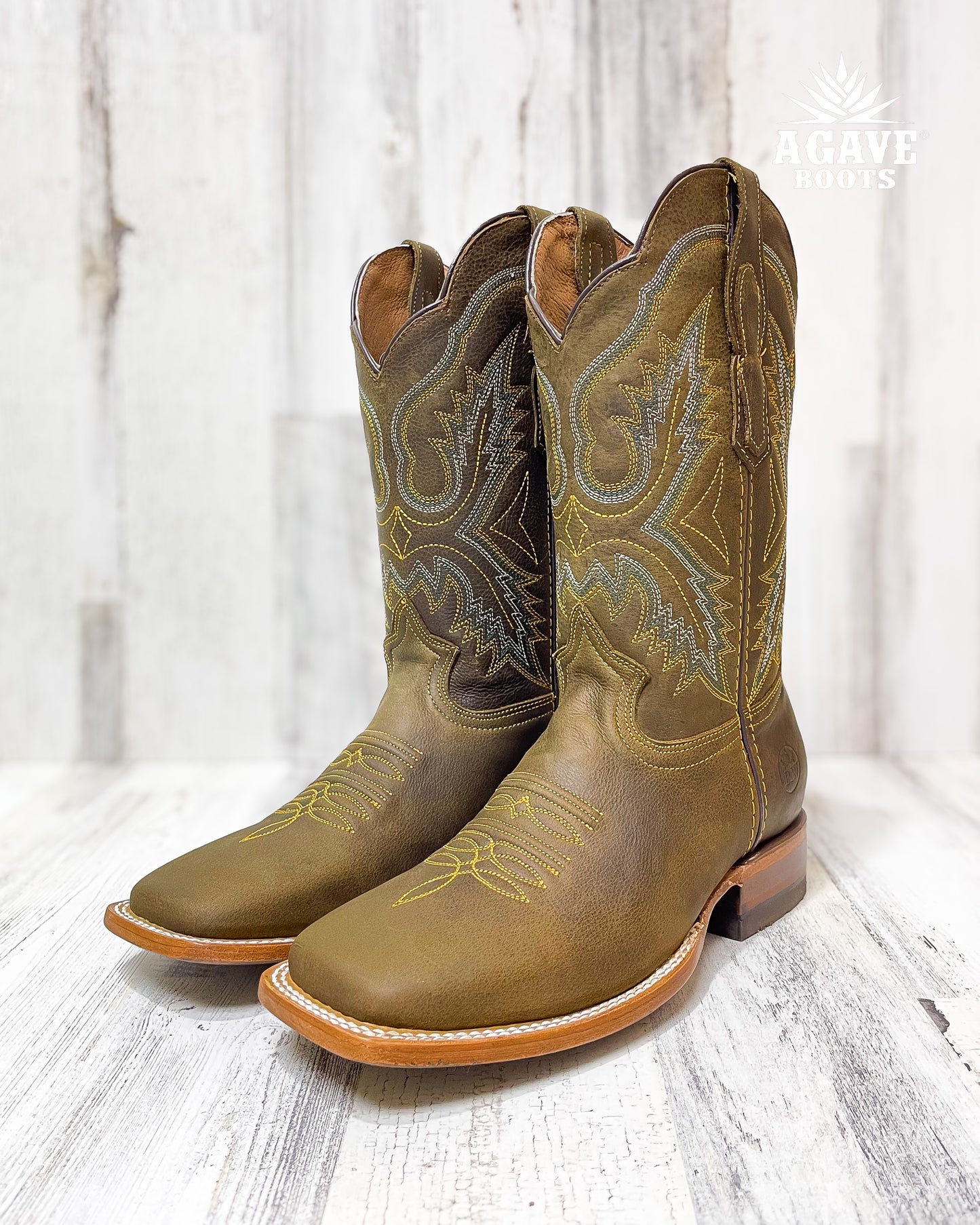 OLIVE | MEN SQUARE TOE COWBOY BOOTS