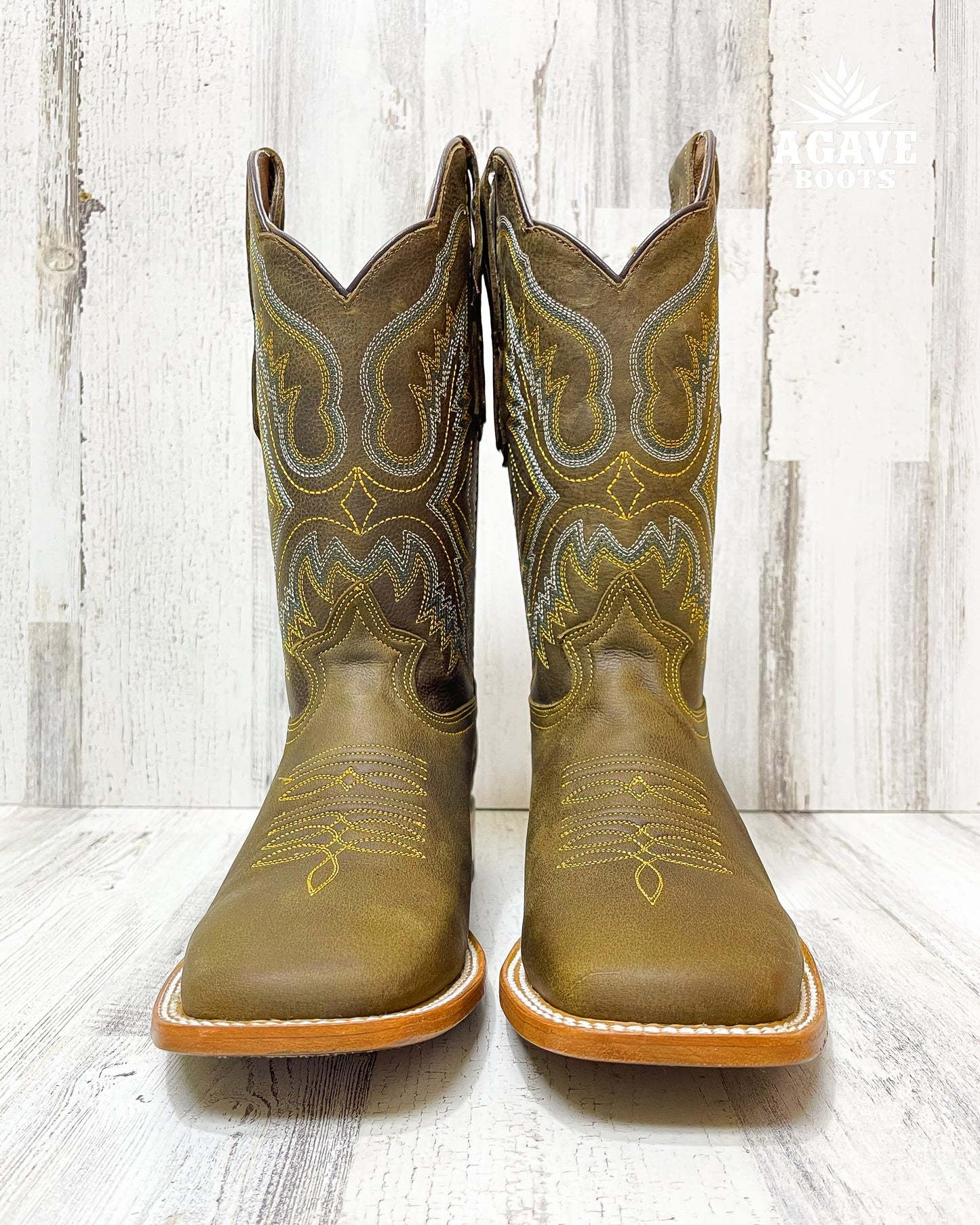 OLIVE | MEN SQUARE TOE COWBOY BOOTS