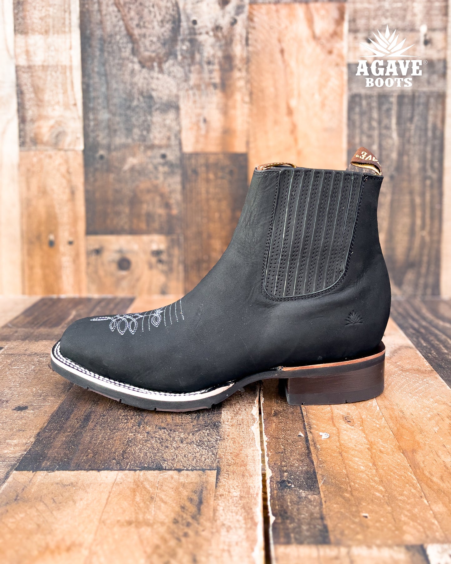 BOTIN / ANKLE BOOT / CHELSEA BOOT BLACK | MEN SQUARE TOE WESTERN RUBBER SOLE