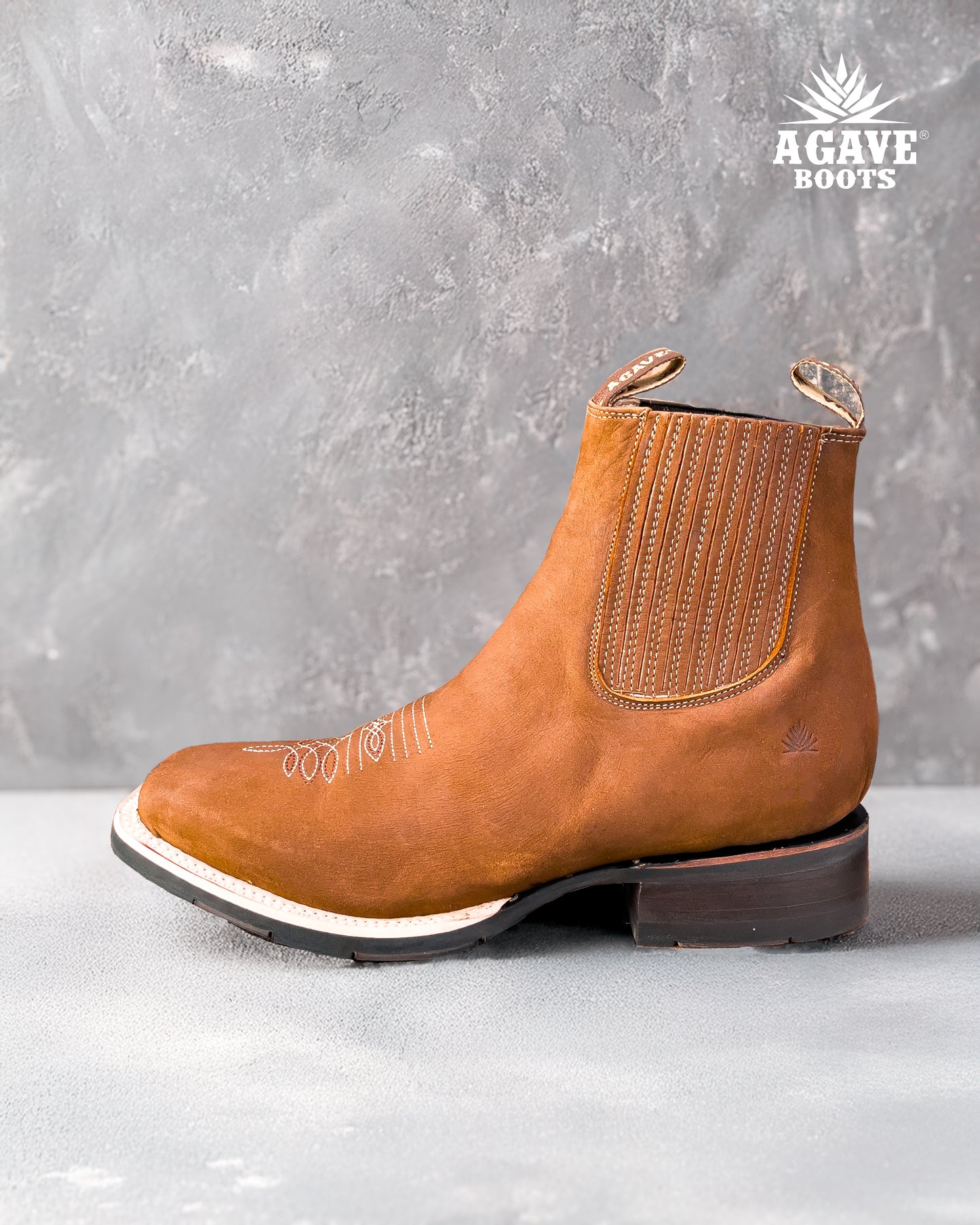 BOTIN / ANKLE BOOT / CHELSEA BOOT LIGHT BROWN | MEN SQUARE TOE WESTERN RUBBER SOLE