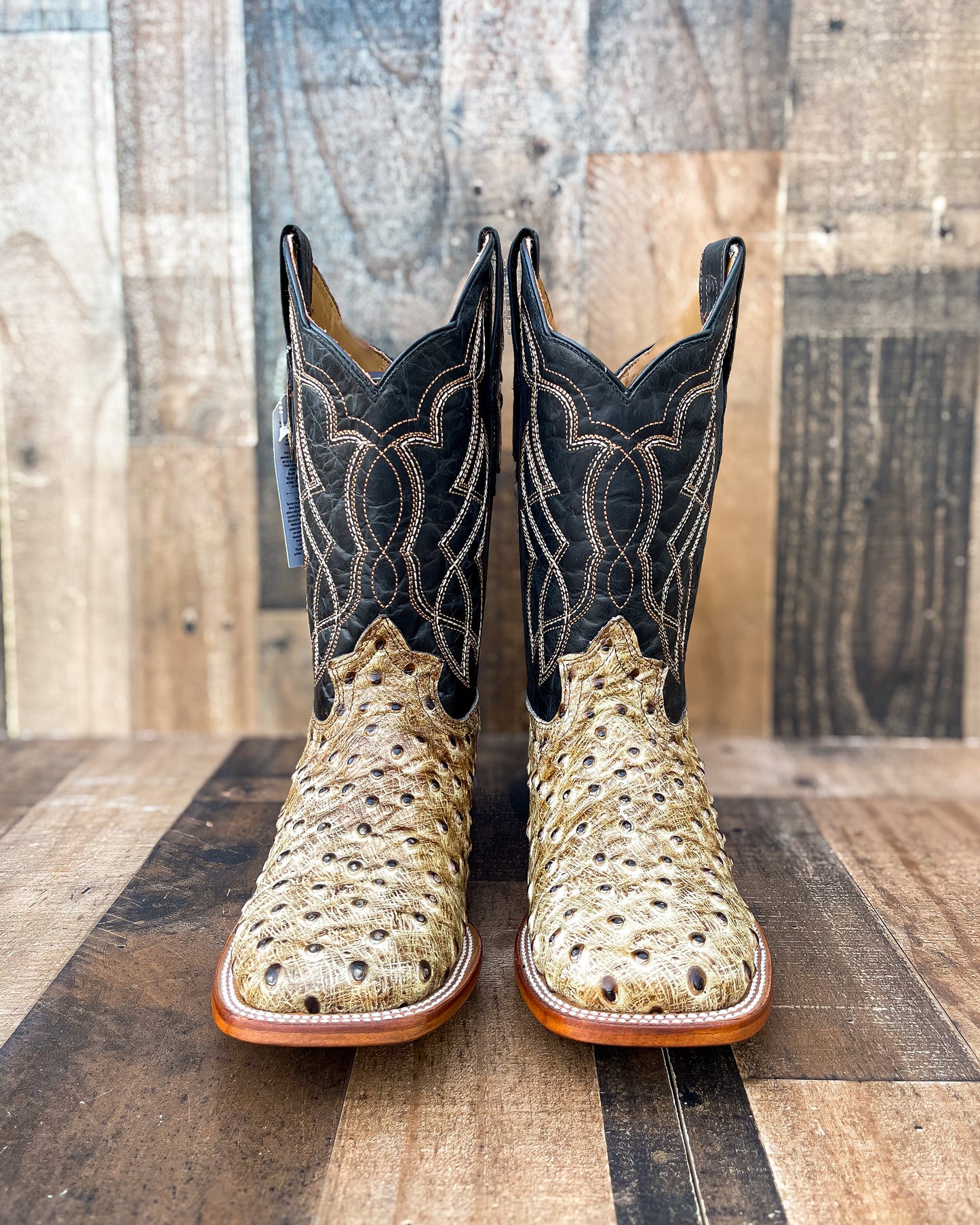 " DESERT"OSTRICH | MEN SQUARE TOE WESTERN COWBOY BOOTS