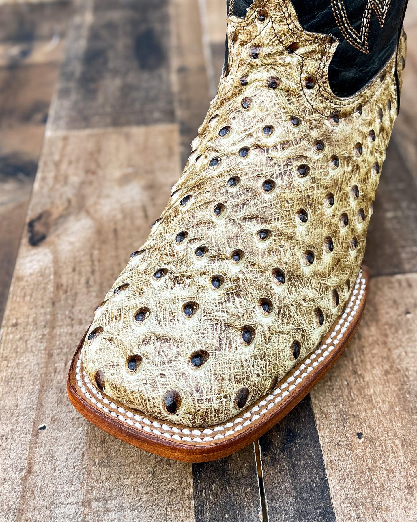 "DESERT" OSTRICH | MEN SQUARE TOE WESTERN COWBOY BOOTS