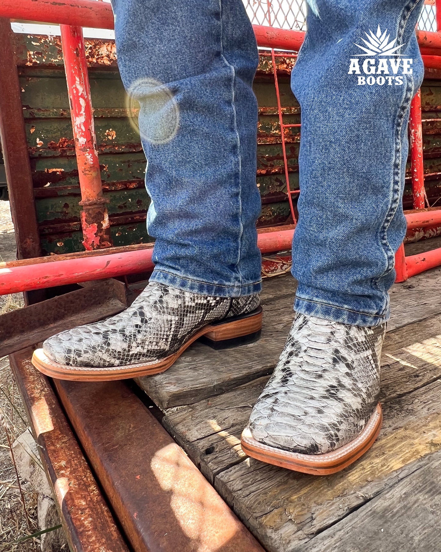 PYTHON  | MEN SQUARE TOE WESTERN COWBOY BOOTS