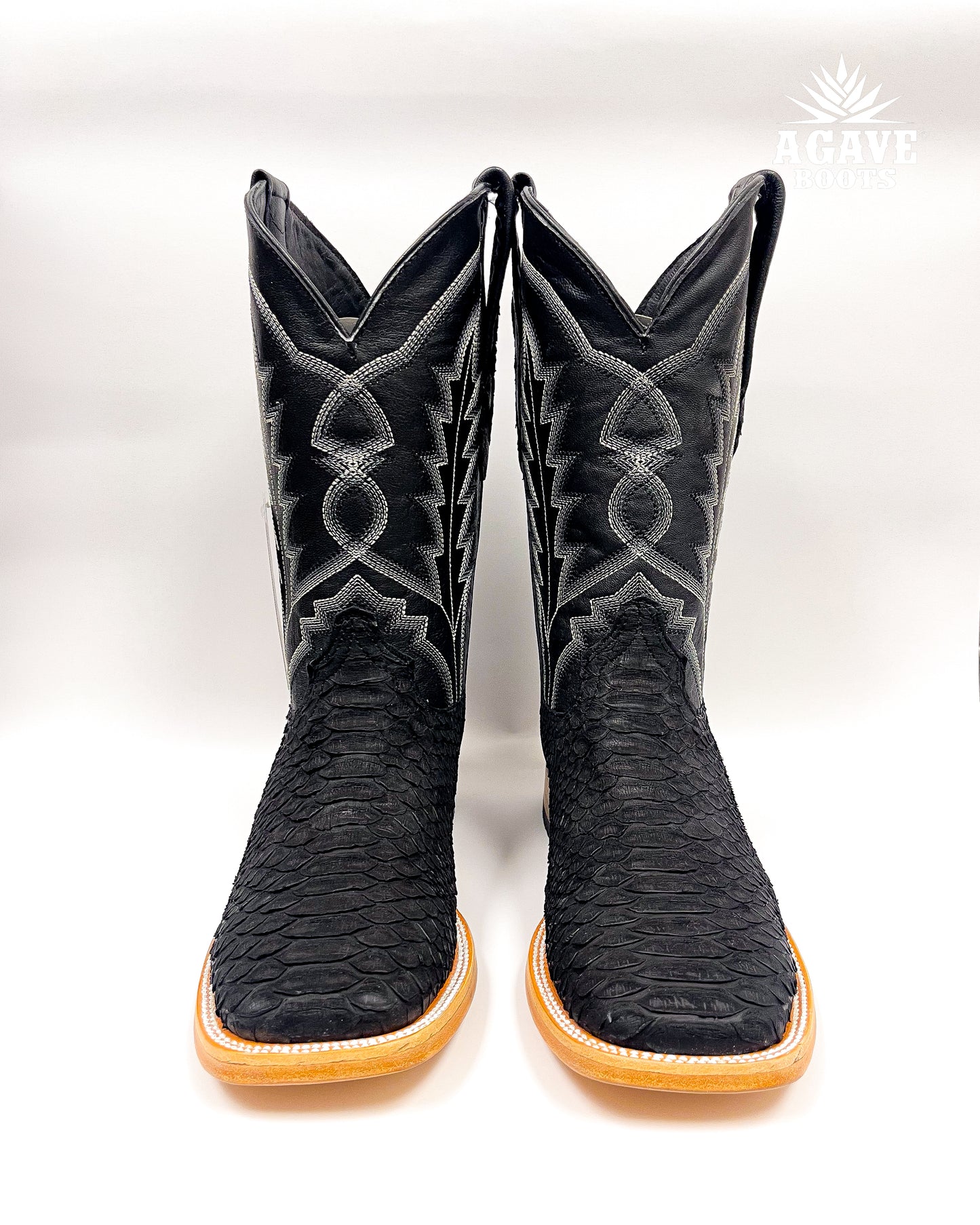 GENUINE BLACK MATTE PYTHON | MEN’S COWBOY BOOTS