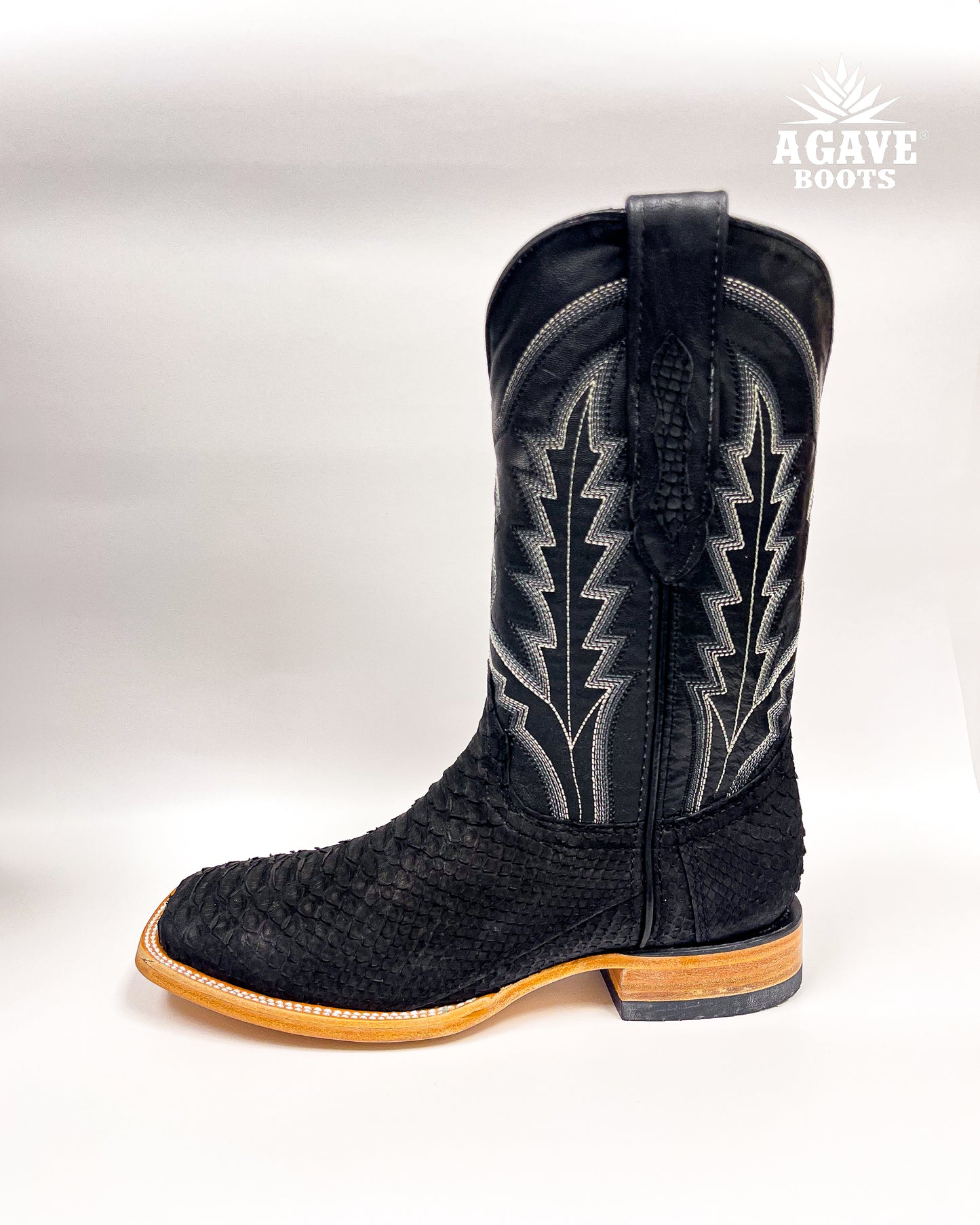 GENUINE BLACK MATTE PYTHON | MEN’S COWBOY BOOTS