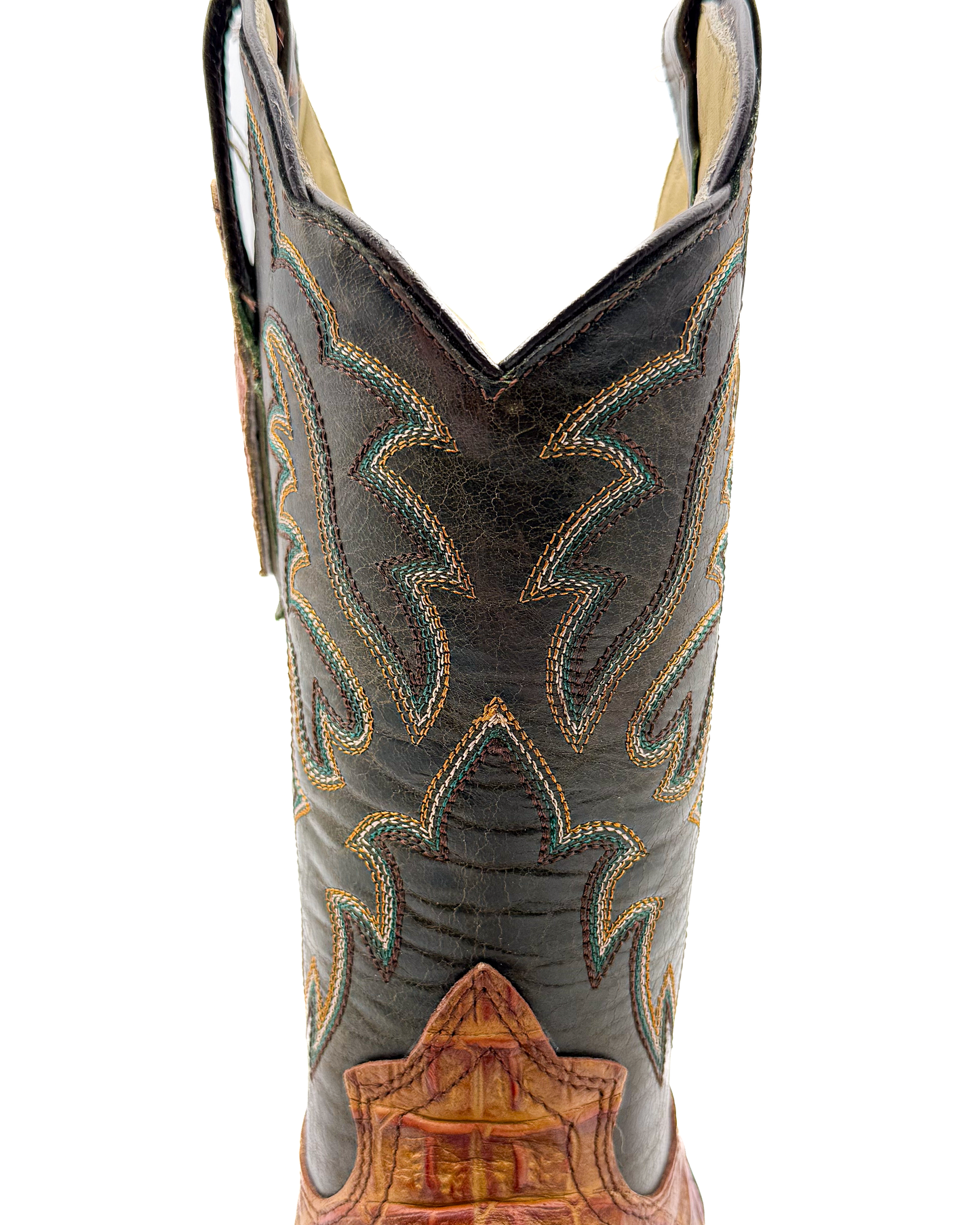 Cowboy Boot Light Brown Caiman Hornback