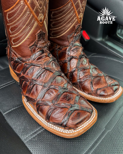 Cowboy Boot Brown Fish/Bass/Pirarucu