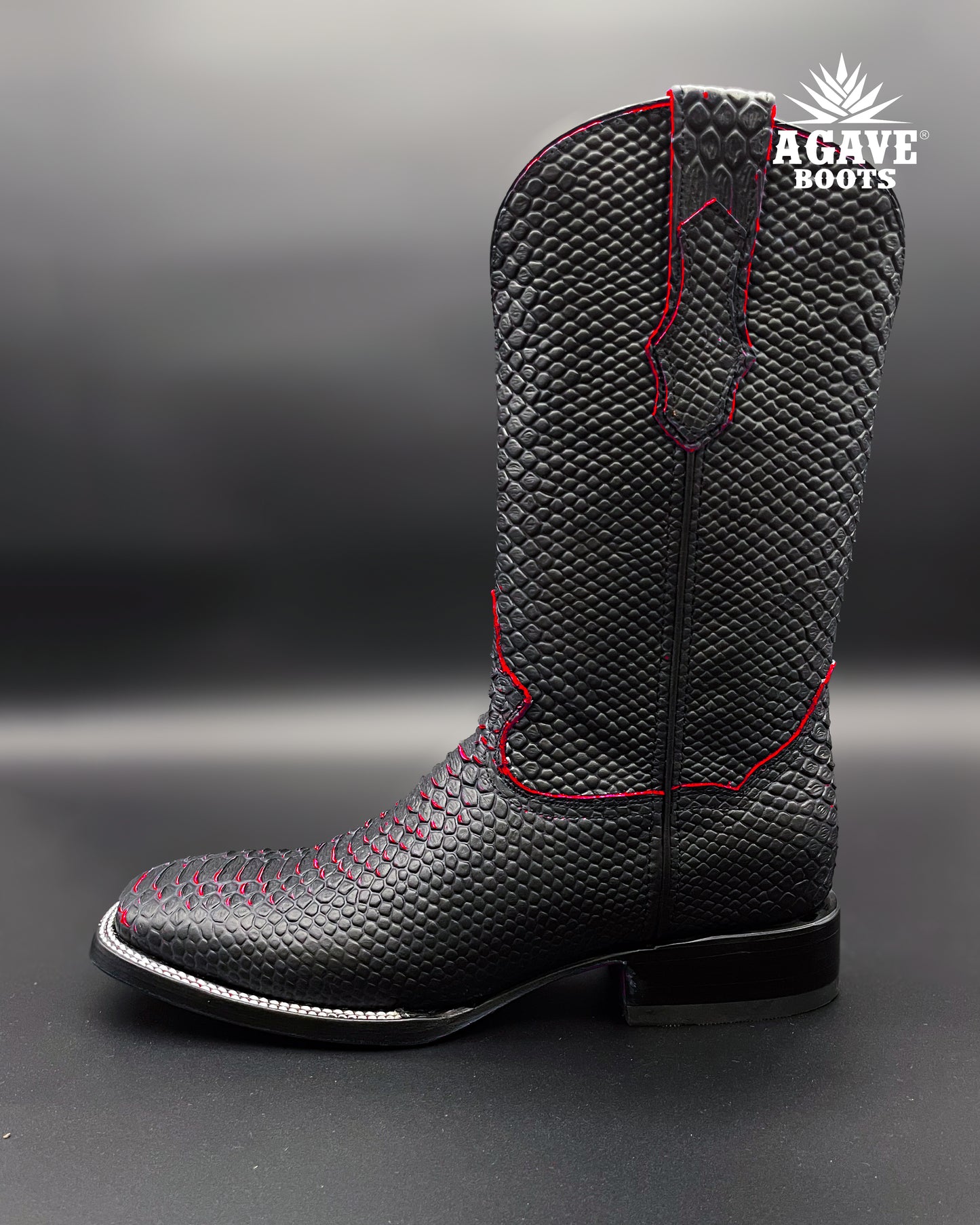 “BLACK RED PYTHON” | MEN’S COWBOY BOOTS