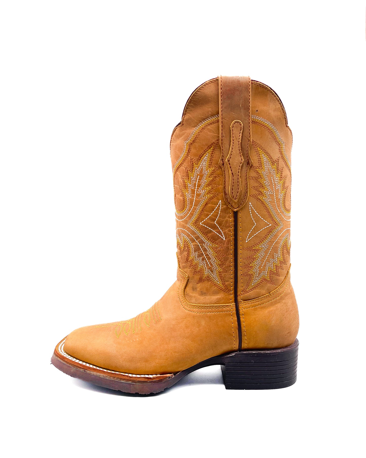 Cowboy Boot Light Brown Leather Rubber Sole