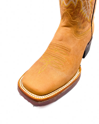 Cowboy Boot Light Brown Leather Rubber Sole Agave Boots Cowboy Boot Light Brown Leather Rubber Sole Agave Boots
