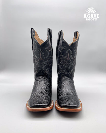 Cowboy Boot Black Tooled