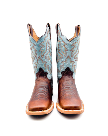 Cowboy Boot Bronco Blue Western Rubber Sole