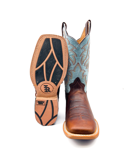 Cowboy Boot Bronco Blue Western Rubber Sole