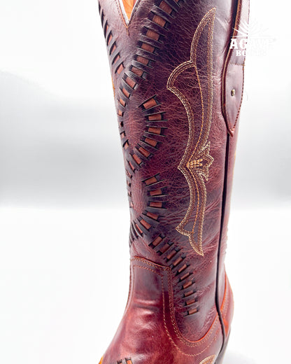 "OSLO" COGNAC | WOMEN TALL COWBOY BOOTS